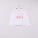 Футболка с надписью &#039;Girls love skateboard too&#039; - белый