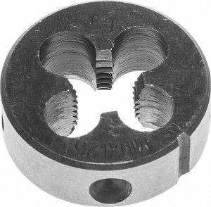 Плашка ЗУБР М10x1.25мм, плашка, сталь 9ХС, круглая ручная