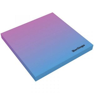 Бумага для записей с липким слоем Berlingo "Ultra Sticky.Radiance",75*75мм,50л, розовый/голубой градиент,