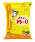 A-SOLI Mii-O д/к Премиум Курица 0,2кг ПРОМО АКЦИЯ + 1 пауч д/к A-SOLI Mii-O 80г в ассорт.*35