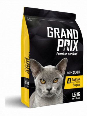 Сухой корм для кошек GRAND PRIX Adult Original с лососем 1.5 кг