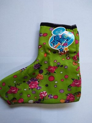 Цветные носки - лодочки цвет: зеленые в цветы