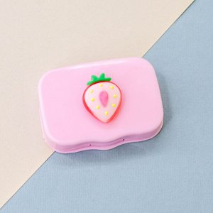 Контейнер для линз "Horizontal strawberry", pink