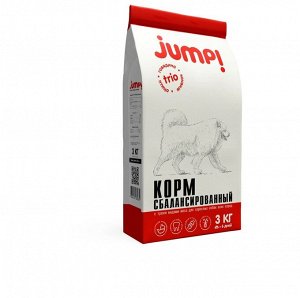 Корм для собак Jump Trio ягненок, говядина, индейка 3 кг *4