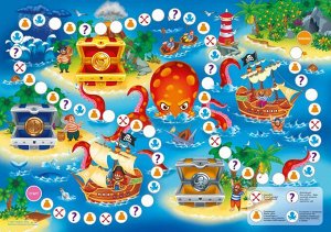 Игра-ходилка с викториной. Золото пиратов. 42x29,5 см. ГЕОДОМ