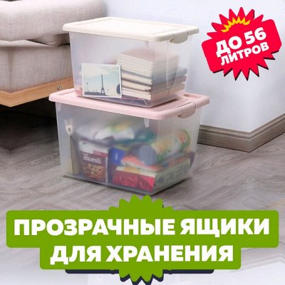 Ликвидация остатков! Посуда, кашпо, мебель + всё для дачи — Прозрачные ящики для хранения до 56 литров