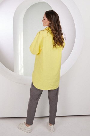Рубашка 481/1, лимонный/принт