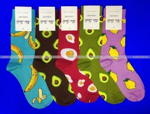 Nice Socks (AMIGOBS) ЦВЕТНЫЕ НОСКИ женские на вешалке арт.1203 (2208,2209)