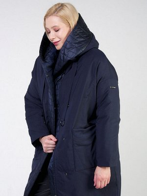 Куртка зимняя женская классическая  темно-синего цвета 118-931_15TS