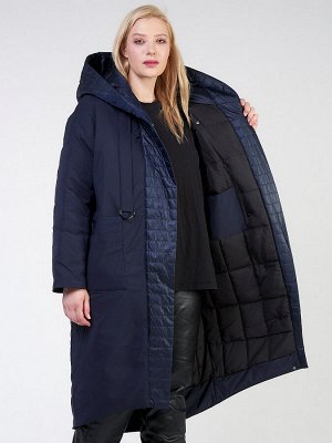 Куртка зимняя женская классическая  темно-синего цвета 118-931_15TS