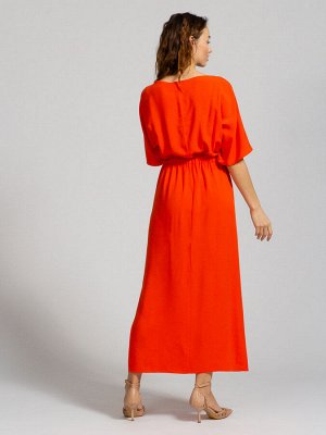 Платье od-453-2 из штапеля оранжевое
