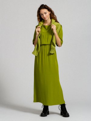 Платье od-453-3 из штапеля салатовое