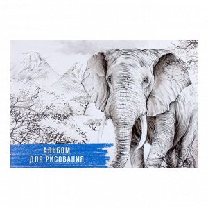 Альбом для рисования А4, 32 листа на скрепке "Слон", обложка мелованный картон, блок 100 г/м?