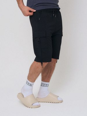 Летние шорты трикотажные мужские черного цвета 21005Ch
