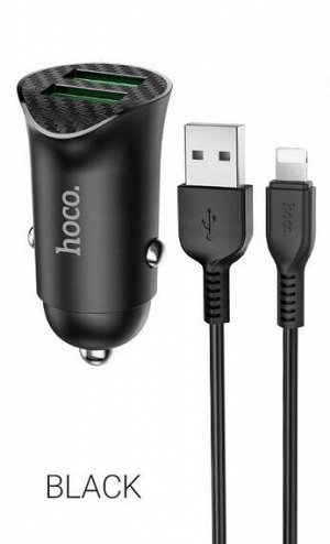 Автомобильное зарядное устройство Z39 Farsighte QC3.0 + Кабель Lightning 1M