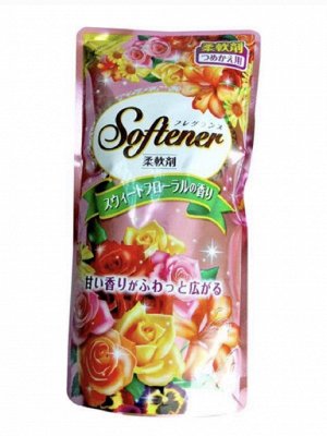 Кондиционер для белья "Softener floral" с нежным цветочным ароматом и антибактериальным эффектом (мягкая упаковка) 500 мл / 20