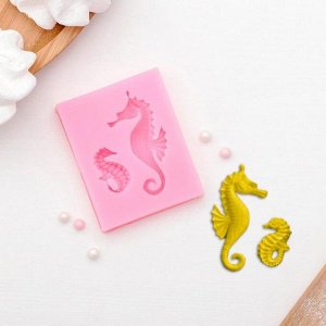 Силиконовый молд «Морские коньки», 6,3?5 см, цвет МИКС