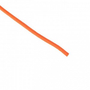 Шнурки для обуви, пара, круглые, с фиксатором, эластичные, d = 3 мм, 100 см, цвет оранжевый неоновый