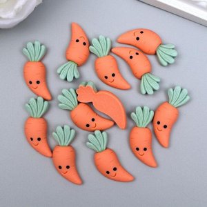 Декор для творчества пластик "Морковка с глазками" набор 12 шт МИКС 3,3х1,6 см