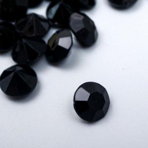 Декор для творчества акрил кристалл "Чёрная" цвет № 14 d=1 см набор 50 шт 1х1х0,5 см
