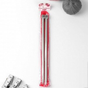 Спицы для вязания, прямые, с тефлоновым покрытием, d = 12 мм, 35 см, 2 шт