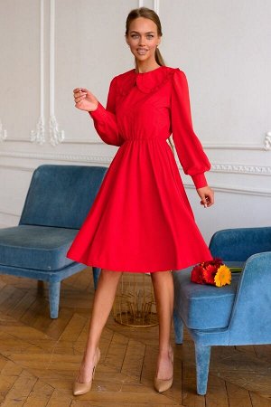 Платье Размер: 42 / 44 / 46 / 48
Яркое, красное платье не оставит вас незамеченной! Модель отлично подойдёт для прохладных вечерних прогулок весной. Длинный, широкий рукав на манжете сохранит тепло, ш