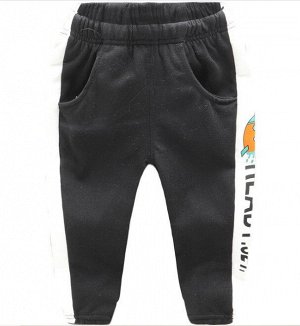 Спортивные брюки для мальчика, с принтом, цвет черный/белый