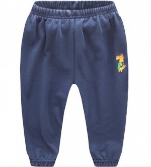 Спортивные брюки для мальчика, принт "Крокодил", цвет темно-синий