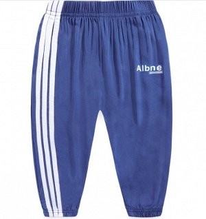 Спортивные брюки для мальчика, три полоски на штанине, цвет синий