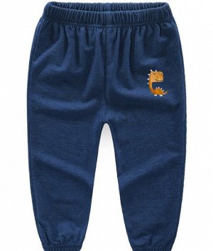 Спортивные брюки для мальчика, принт "Динозавр", цвет синий