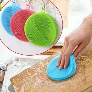 Плотная силиконовая губка для мытья посуды
