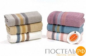 Полотенце Карвен Vip Cotton" Cizgili" 70*140 1шт. махра  Н 3179