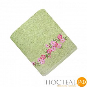 САКУРА 35*80 зеленое полотенце махровое