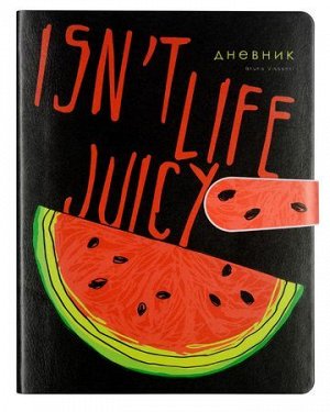 Дневник 1-11 класс ЛАЙТ "Fresh &  fruity. Арбуз" искусственная кожа, с магнитным хлястиком 10-158/21 Альт {Китай}