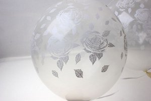 Шар 5"13 см элегантная роза (прозрачный)