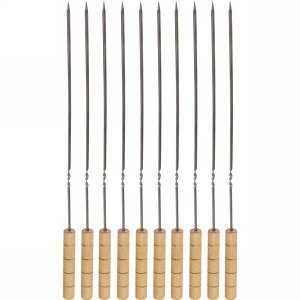 Набор шампуров 10 шт с деревянными ручками, длина 40 см, ширина 5 мм