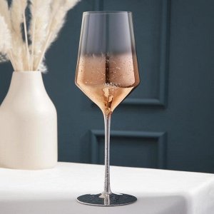 Бокал стеклянный для вина «Мерцание», 500 мл, 8,5?25 см, цвет золотой
