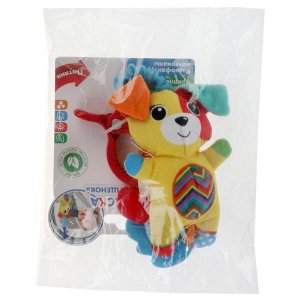 RPHT-D5 Текстильная игрушка погремушка собачка на блистере Умка в кор.300шт