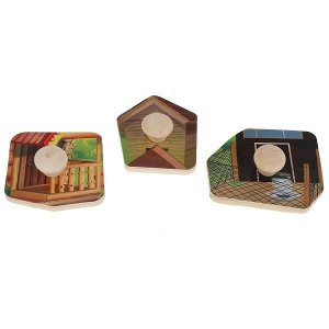 W0124-R Игрушка деревянная рамка-вкладыш &quot;кто живет на ферме&quot; Буратино в кор.100шт