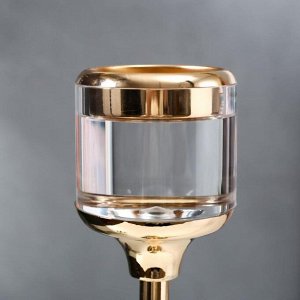 Подсвечник металл на 1 свечу "Прозрачность" золото 36х12х12 см