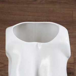 Ваза керамическая "Эталон", напольная, акрил, белая, 49 см