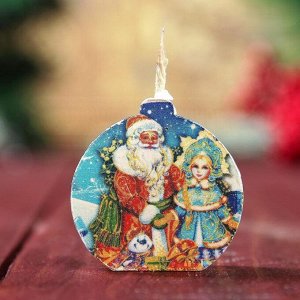 Свеча-медальон "Дед Мороз и Снегурочка" 4х4см