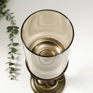 Подсвечник металл, стекло на 1 свечу "Водоворот" латунь 37,5х11х11 см