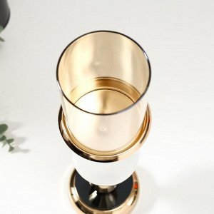 Подсвечник металл на 1 свечу "Мраморный шар" золото 35х9х9 см