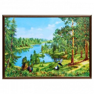 Картина "Озеро в лесу" 50х70(53х73) см