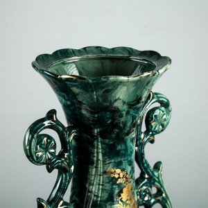 Ваза напольная "Феона", под малахит, цвет зеленый, золотистая ветка, 60 см, керамика
