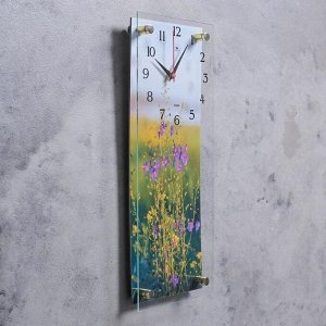 Часы настенные, серия Природа, "Иван-чай", плавный ход, 49.5х19.5 см