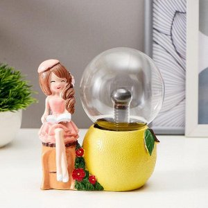 Плазменный шар "Девочка лимончик" 14х9х16 см