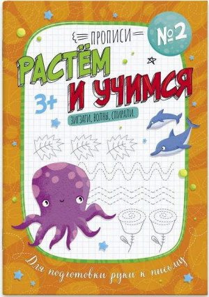 53099 Прописи "Растем и учимся.Зигзаги,волны,спирали" 8 листов