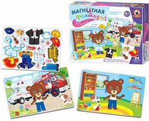 05407 Игра на магнитах "Мишка и его профессии" Магнитная фантазия